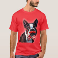 Het Portret van Boston Terrier met het Stropdas Re