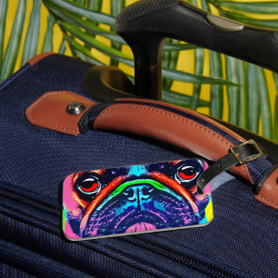 Het portret van Colorful Pug in pop-stijl Bagagelabel
