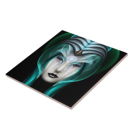 Het portret van Cyria ISO Black Tegeltje (Zijkant)