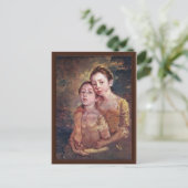 Het portret van de aughters van de schilder met ee briefkaart (Staand voorkant)