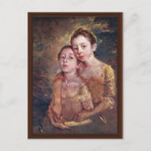 Het portret van de aughters van de schilder met ee briefkaart (Voorkant)