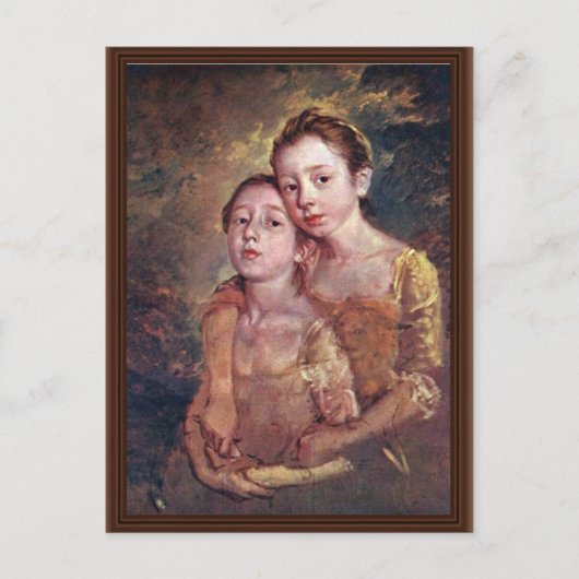 Het portret van de aughters van de schilder met ee briefkaart (Voorkant)