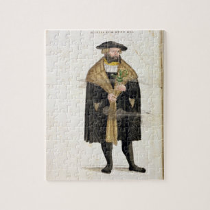 Het portret van de auteur "De Histori" van de leef Legpuzzel