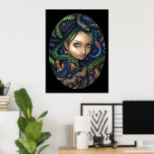 Het portret van de gothische Kunst van Medusa Poster (Thuiskantoor)