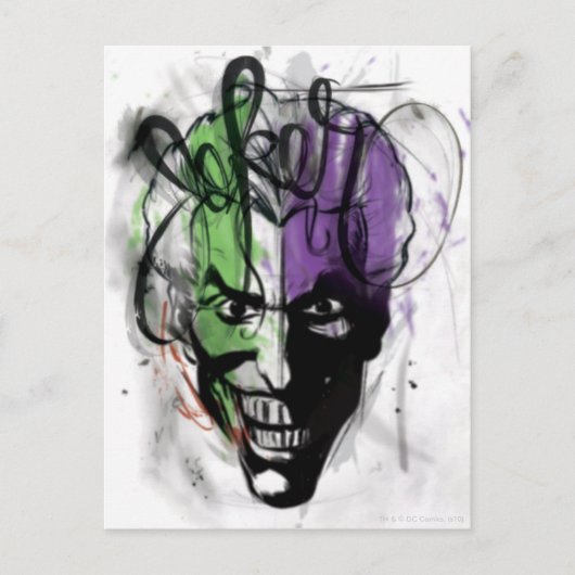 Het portret van de Joker Neon Airping Briefkaart (Voorkant)