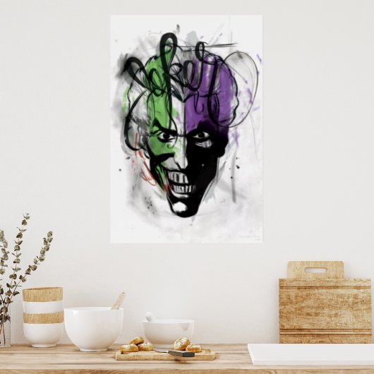 Het portret van de Joker Neon Airping Poster (Keuken)