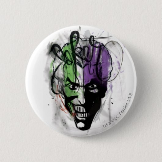 Het portret van de Joker Neon Airping Ronde Button 5,7 Cm (Voorkant)