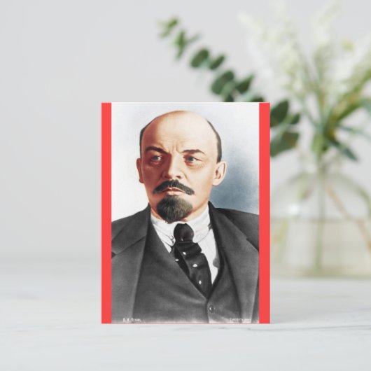 Het portret van de kleur van Lenin Briefkaart (Staand voorkant)