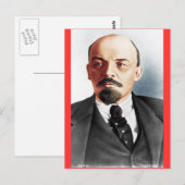 Het portret van de kleur van Lenin Briefkaart (Voorkant / Achterkant)