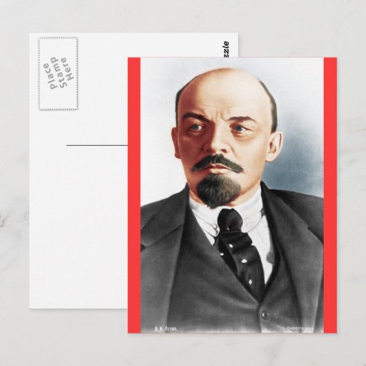 Het portret van de kleur van Lenin Briefkaart (Voorkant / Achterkant)