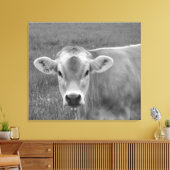 Het portret van de  Koe Jersey Canvas Afdruk (Insitu (Woonkamer))