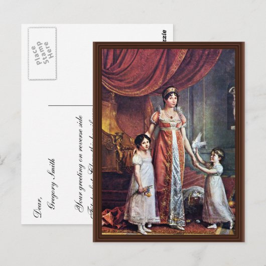 Het portret van de koningin en haar dochters Julia Briefkaart (Voorkant / Achterkant)