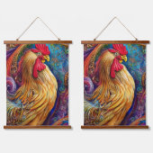 Het portret van de Rooster Hangend Wandkleed (Dubbel)
