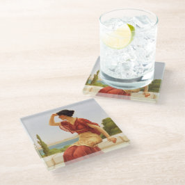 Het portret van de Signaal Godward  Kunst Glazen Onderzetter