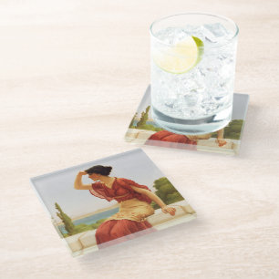 Het portret van de Signaal Godward  Kunst Glazen Onderzetter