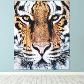 Het Portret van de tijger in de Grafische Stijl va Canvas Afdruk (Insitu (Houten vloer))