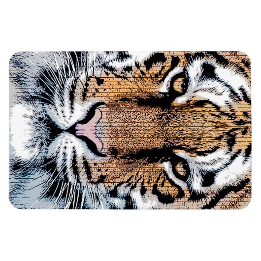 Het Portret van de tijger in de Grafische Stijl va Magneet (Horizontaal)