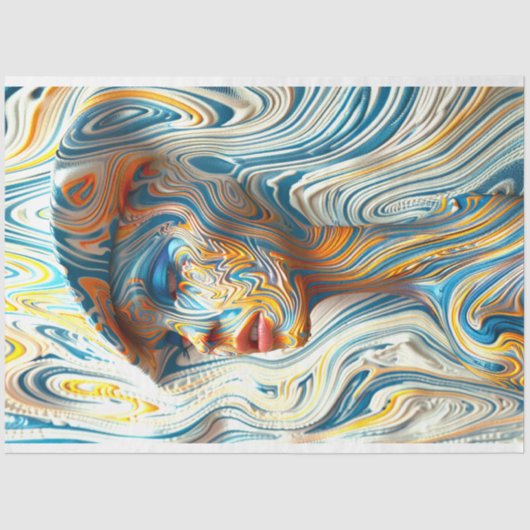 Het Portret van de vrouw Gesmolten Marmeren Effect Tissuepapier (Voorkant)