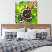 Het portret van de zijde Moth Wings Canvas Afdruk (Insitu (Slaapkamer))