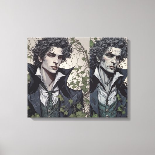 Het portret van Dorian Grey Gothic Fine Art Canvas Afdruk (Voorkant)