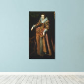 Het portret van een dame dat van de canvas afdruk (Insitu (Houten vloer))