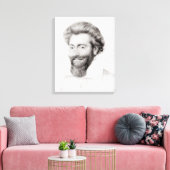 Het portret van een Gegaasd Man Canvas Afdruk (Insitu (Woonkamer))