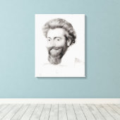 Het portret van een Gegaasd Man Canvas Afdruk (Insitu (Houten vloer))