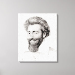 Het portret van een Gegaasd Man Canvas Afdruk