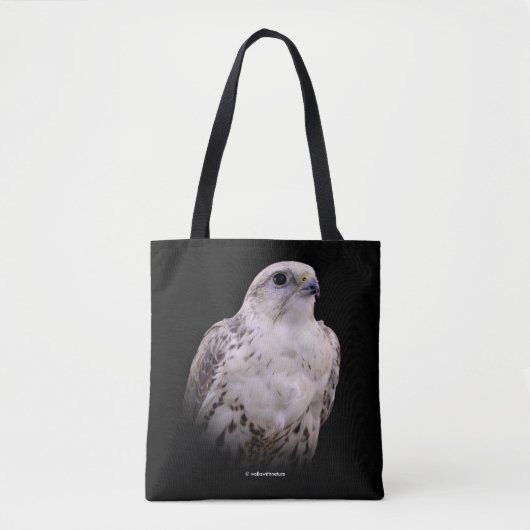 Het portret van een Inquisitive Saker Falcon Tote Bag (Voorkant)
