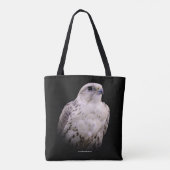Het portret van een Inquisitive Saker Falcon Tote Bag (Achterkant)