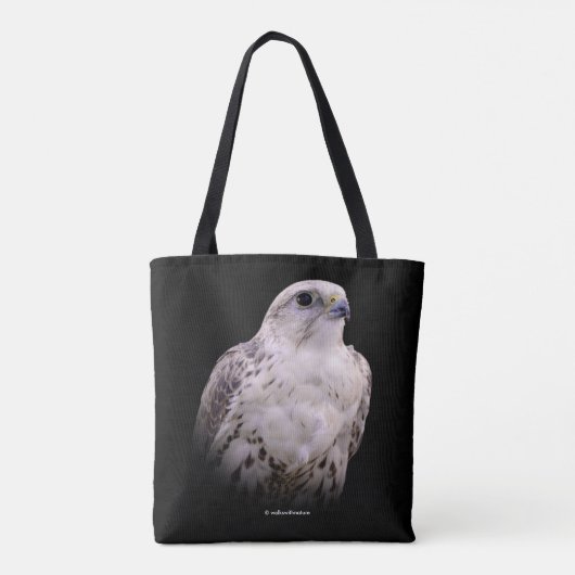 Het portret van een Inquisitive Saker Falcon Tote Bag (Achterkant)