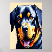 Het portret van een koele Rottweiler | AI Art. Poster (Voorkant)