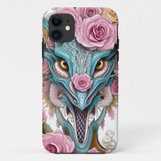 Het portret van een mooie roze roze drakenkop Case-Mate iPhone case (Achterkant)