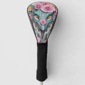 Het portret van een mooie roze roze drakenkop golfheadcover (Voorkant)