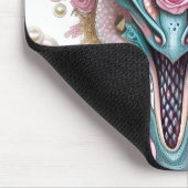 Het portret van een mooie roze roze drakenkop muismat (Hoek)