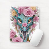 Het portret van een mooie roze roze drakenkop muismat (Met muis)