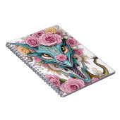 Het portret van een mooie roze roze drakenkop notitieboek (Rechterzijde)