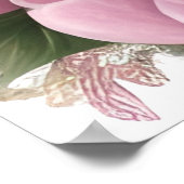 Het portret van een mooie roze roze drakenkop poster (Hoek)