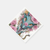 Het portret van een mooie roze roze drakenkop servet (Hoek)