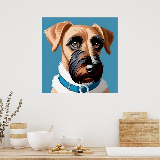 Het portret van een terriër poster (Keuken)