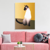 Het portret van een verzegelpunt Siamese kat Canvas Afdruk (Insitu (Woonkamer))