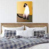 Het portret van een verzegelpunt Siamese kat Canvas Afdruk (Insitu (Slaapkamer))