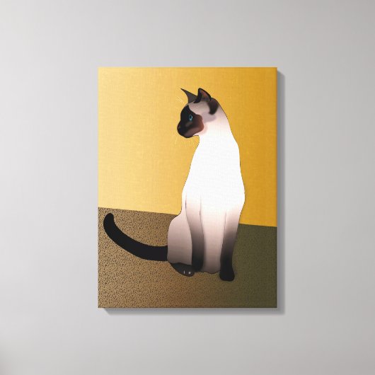 Het portret van een verzegelpunt Siamese kat Canvas Afdruk (Voorkant)