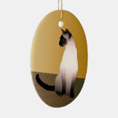 Het portret van een verzegelpunt Siamese kat Keramisch Ornament (Rechts)