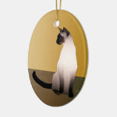 Het portret van een verzegelpunt Siamese kat Keramisch Ornament (Links)