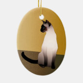 Het portret van een verzegelpunt Siamese kat Keramisch Ornament (Achterkant)
