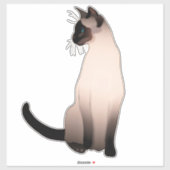 Het portret van een verzegelpunt Siamese kat Sticker (Vel)