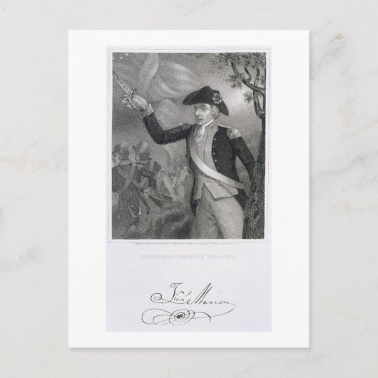 Het portret van generaal Francis Marion bij de sla Briefkaart (Voorkant)