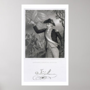 Het portret van generaal Francis Marion bij de sla Poster