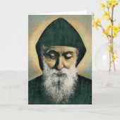 Het Portret van heilige Charbel Kaart (Gele Bloem)